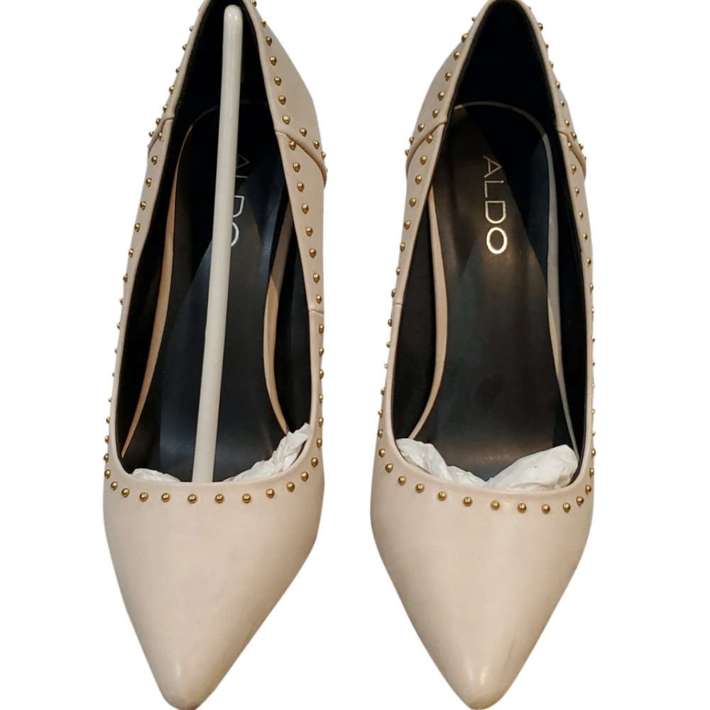 Aldo beige leather heels